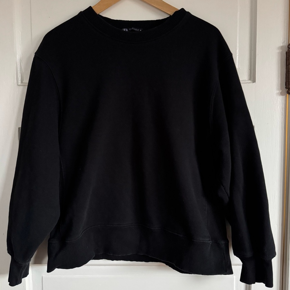 Zara Sweatshirt Black Womens Small